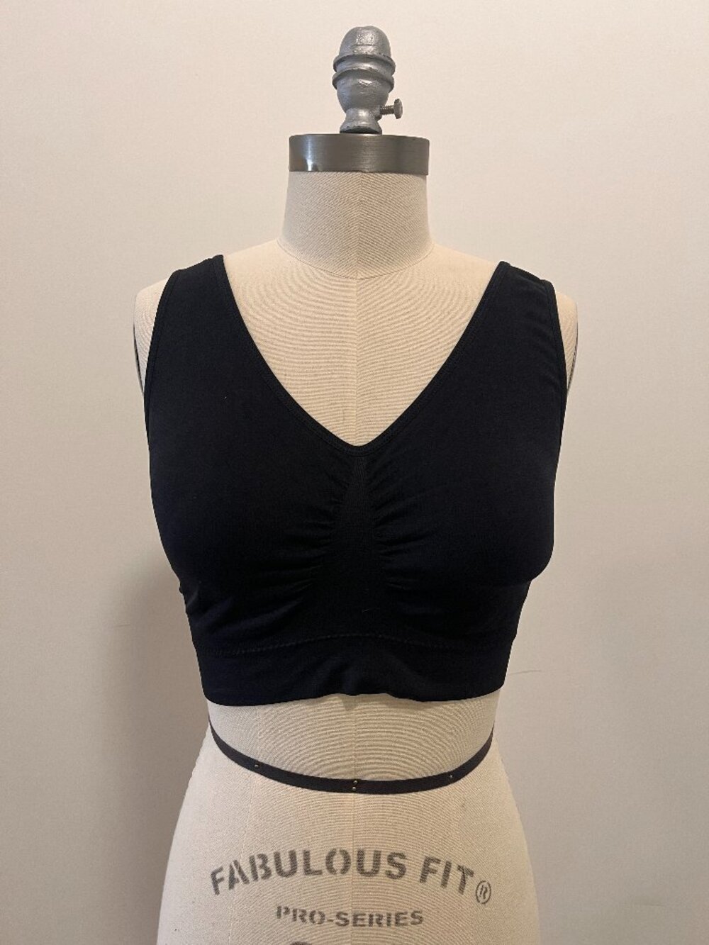 Black V-Neck Crop Top